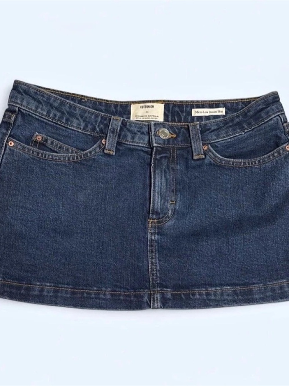 Cotton On Low Rise Denim Micro Skirt Denim